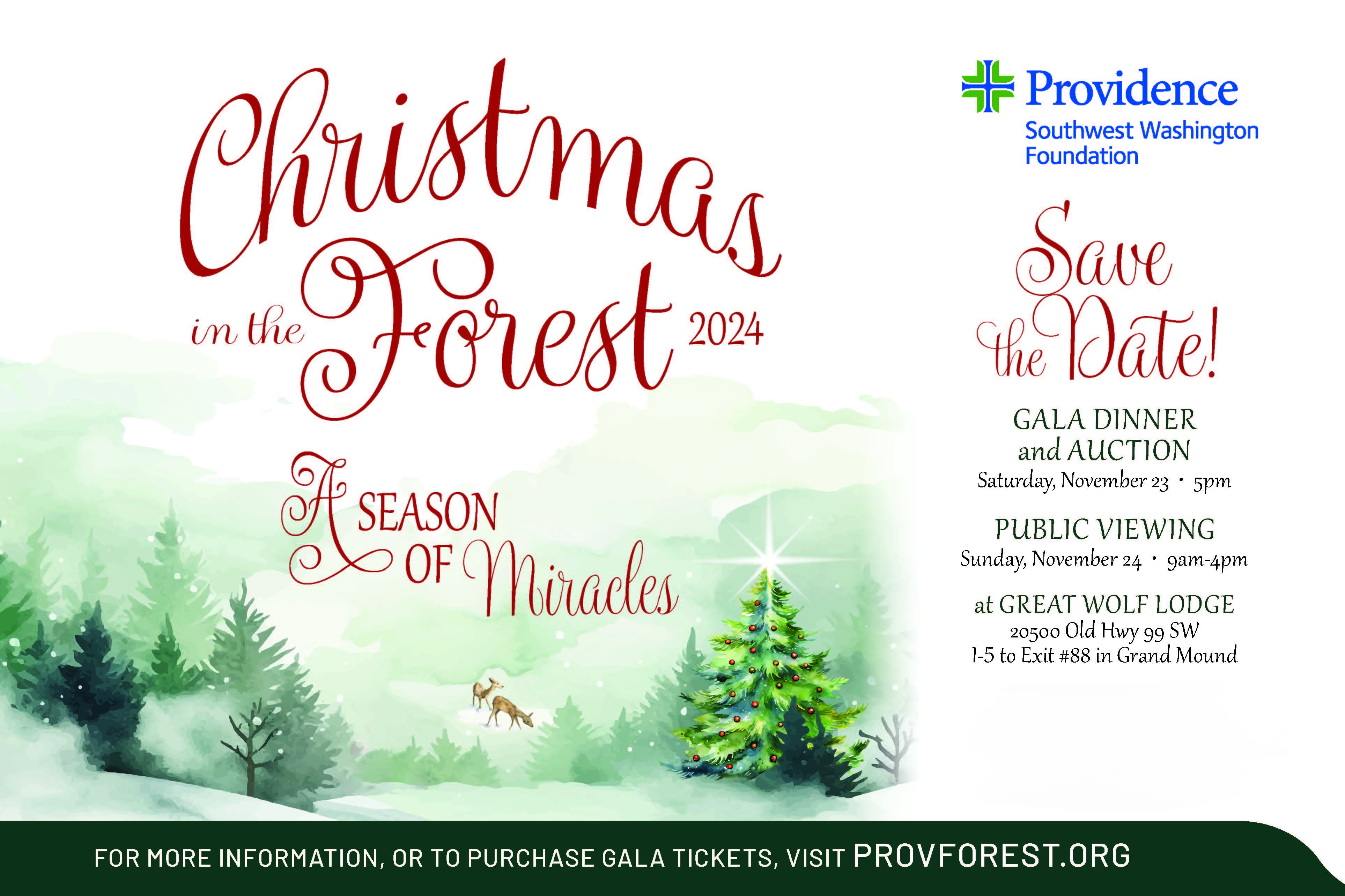 2024 Christmas in the Forest, Providence Southwest Washington Foundation, PSWF